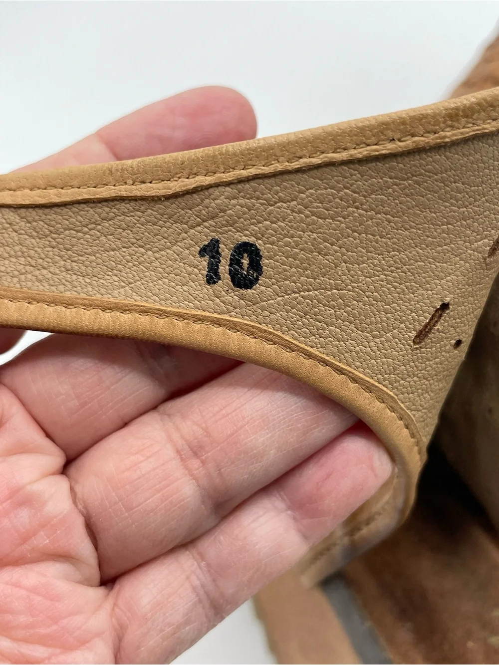 Diba True Need Be Tan Distressed Boho Perforated Leather Wedge Sandals.